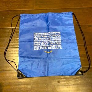 Blue Amazon Branded Drawstring Bag Backpack